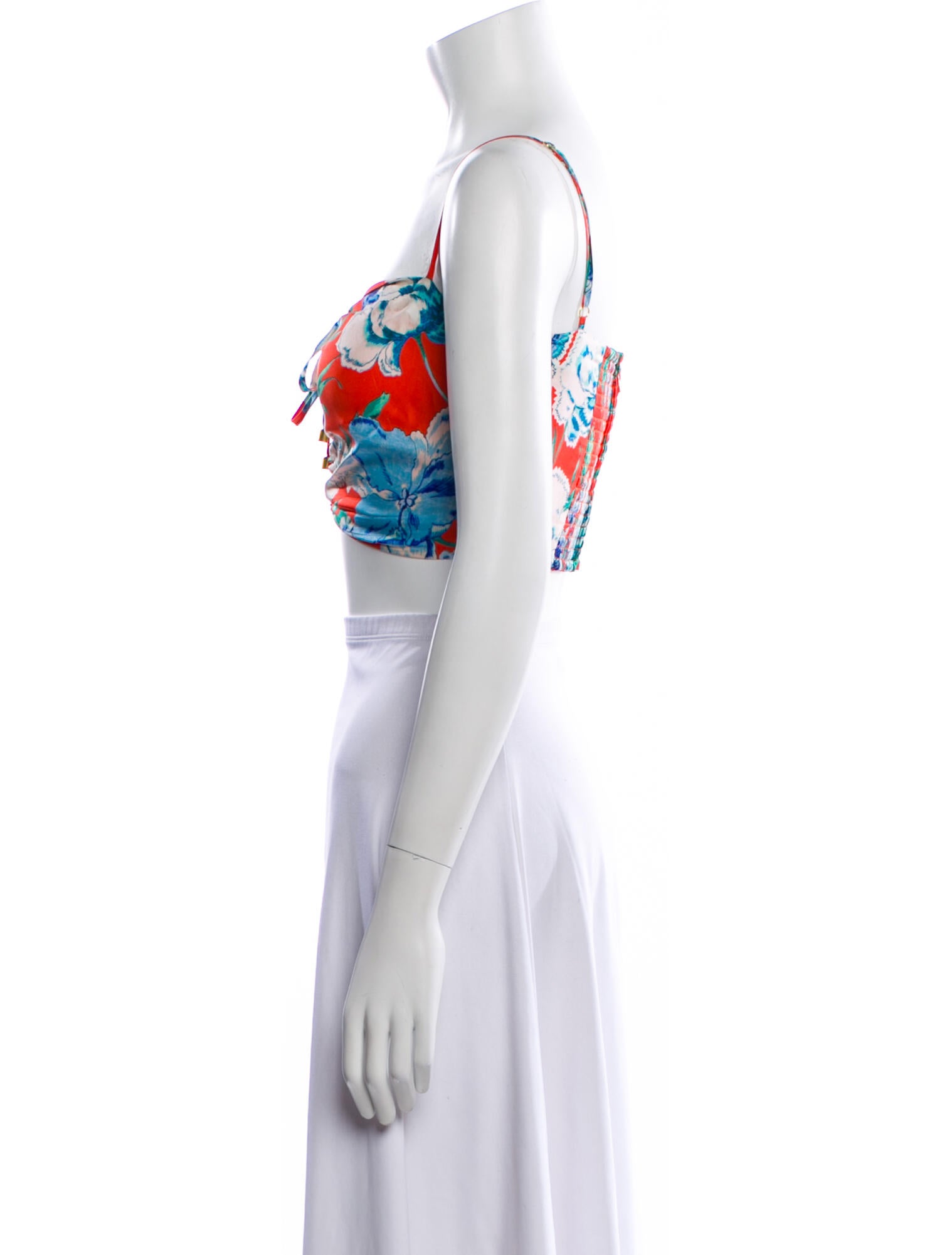 Cara Cara Printed Square Neckline Crop Top