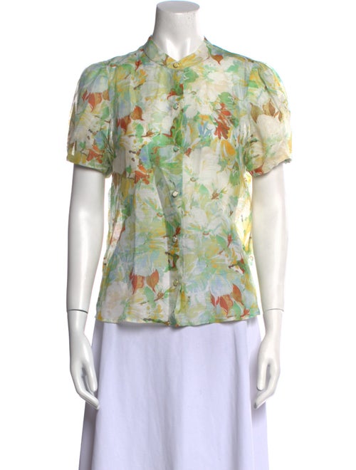 Cara Cara Linen Floral Print Button-Up Top