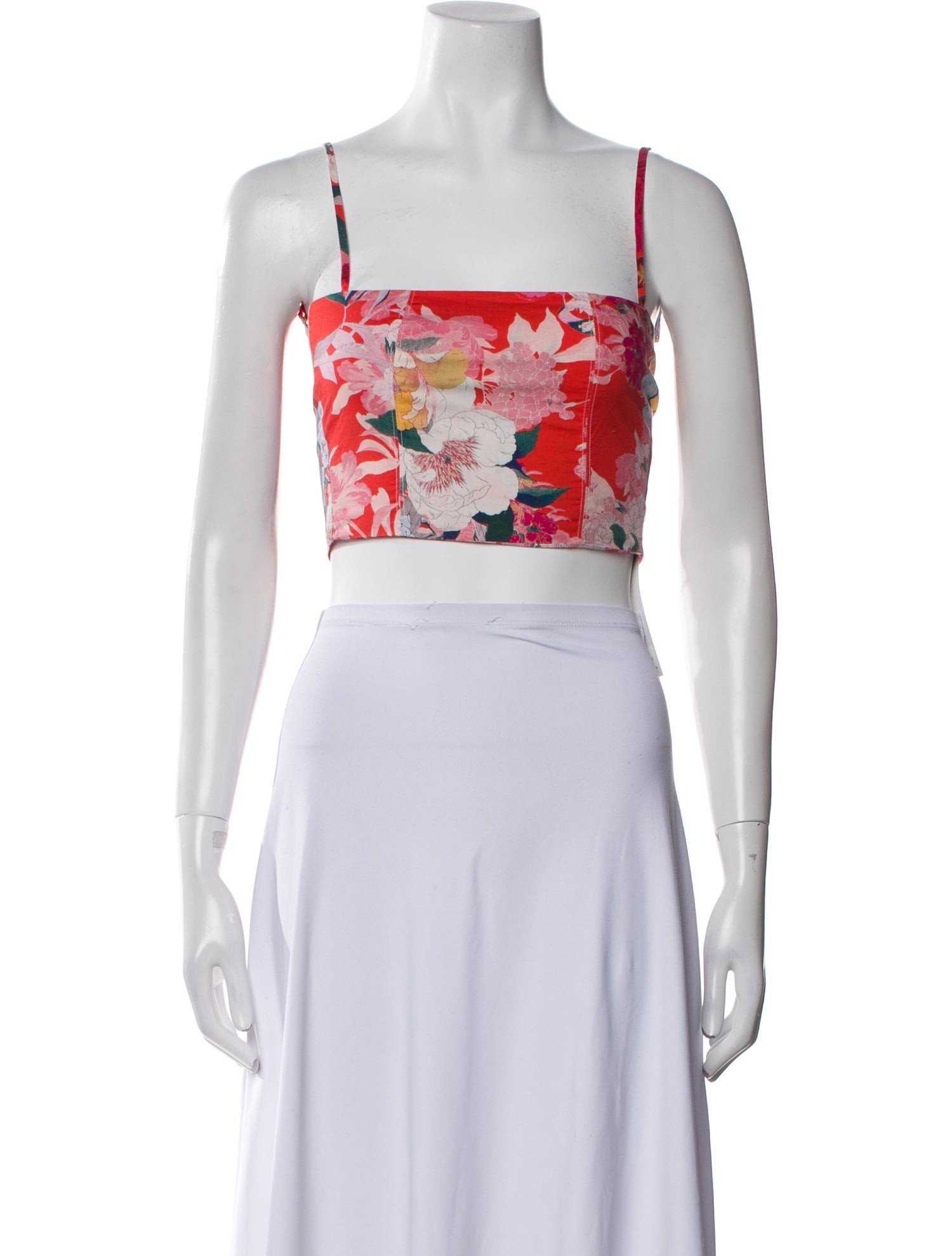 Cara Cara Floral Print Square Neckline Crop Top