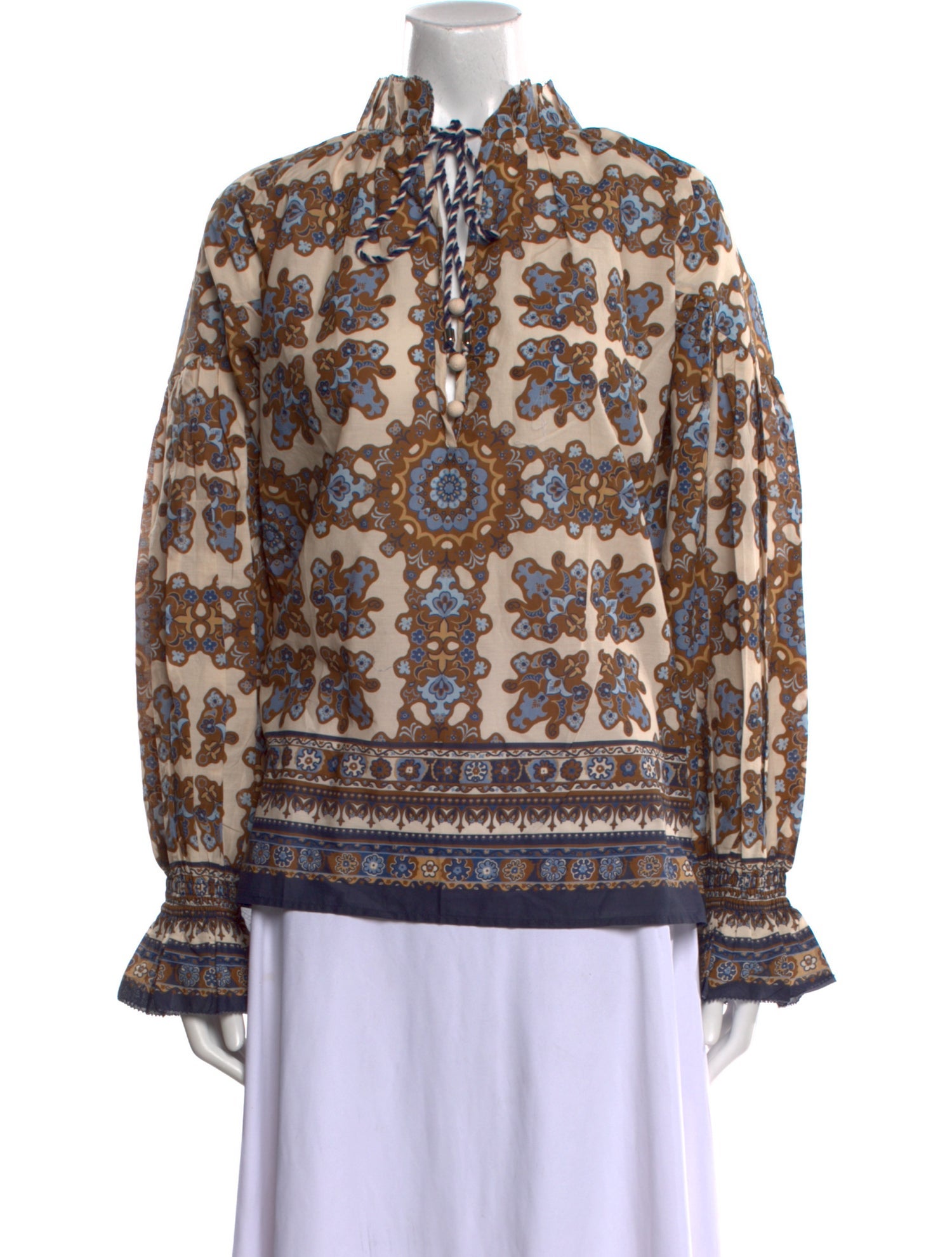 Cara Cara Printed Mock Neck Blouse w/ Tags