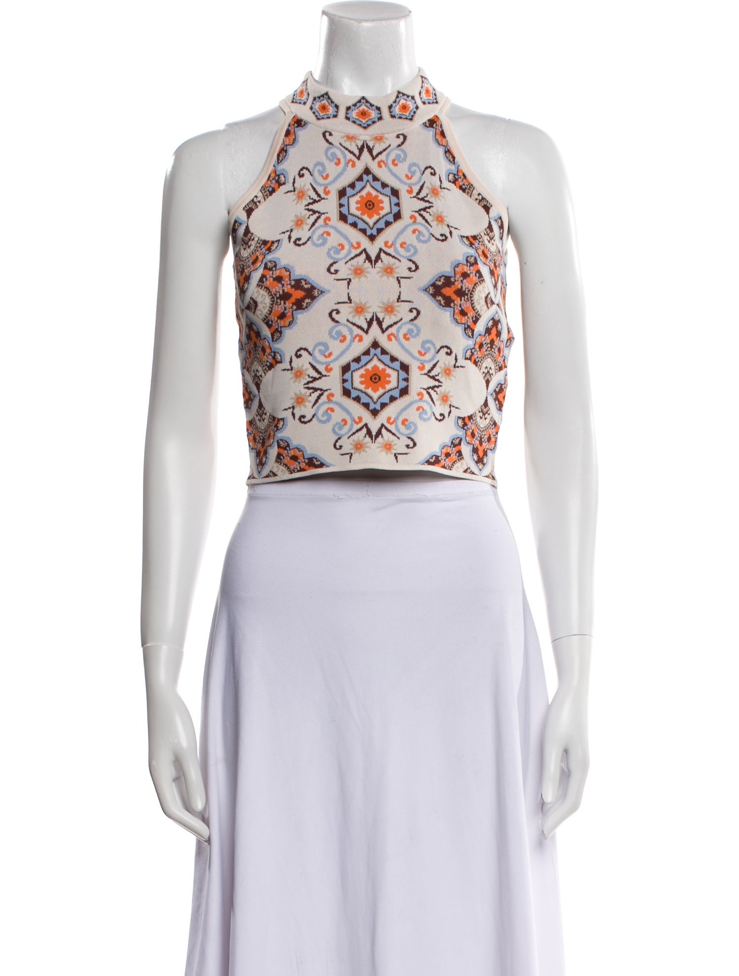 Cara Cara Floral Print Mock Neck Crop Top w/ Tags