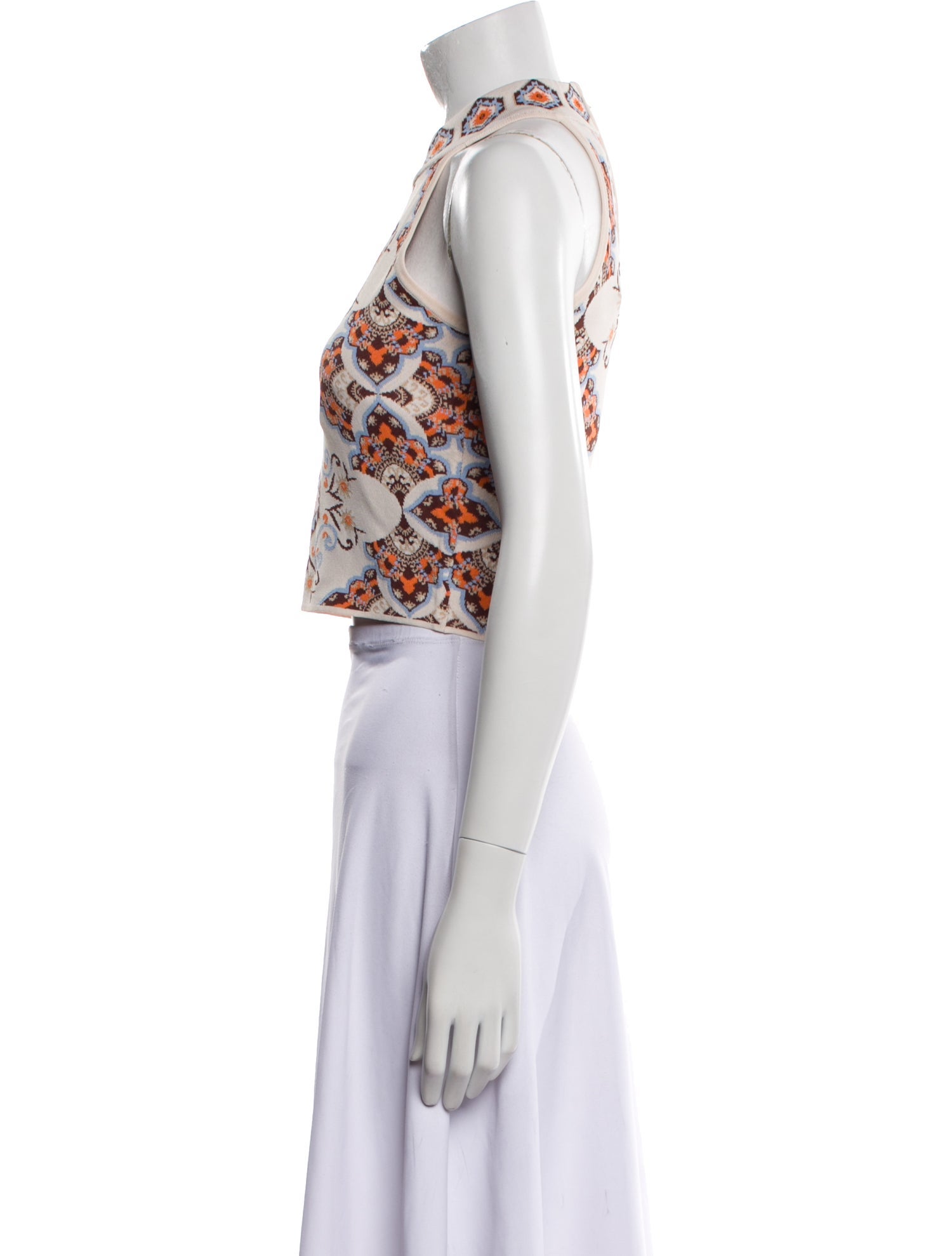 Cara Cara Floral Print Mock Neck Crop Top w/ Tags