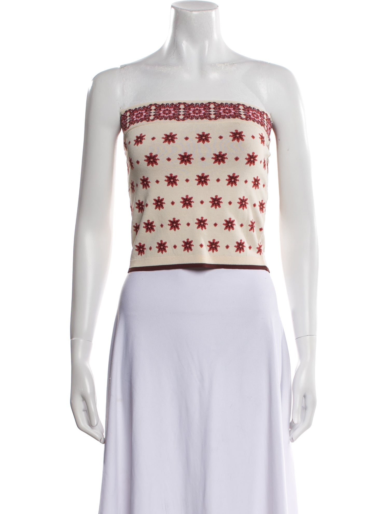 Cara Cara Floral Print Strapless Crop Top w/ Tags