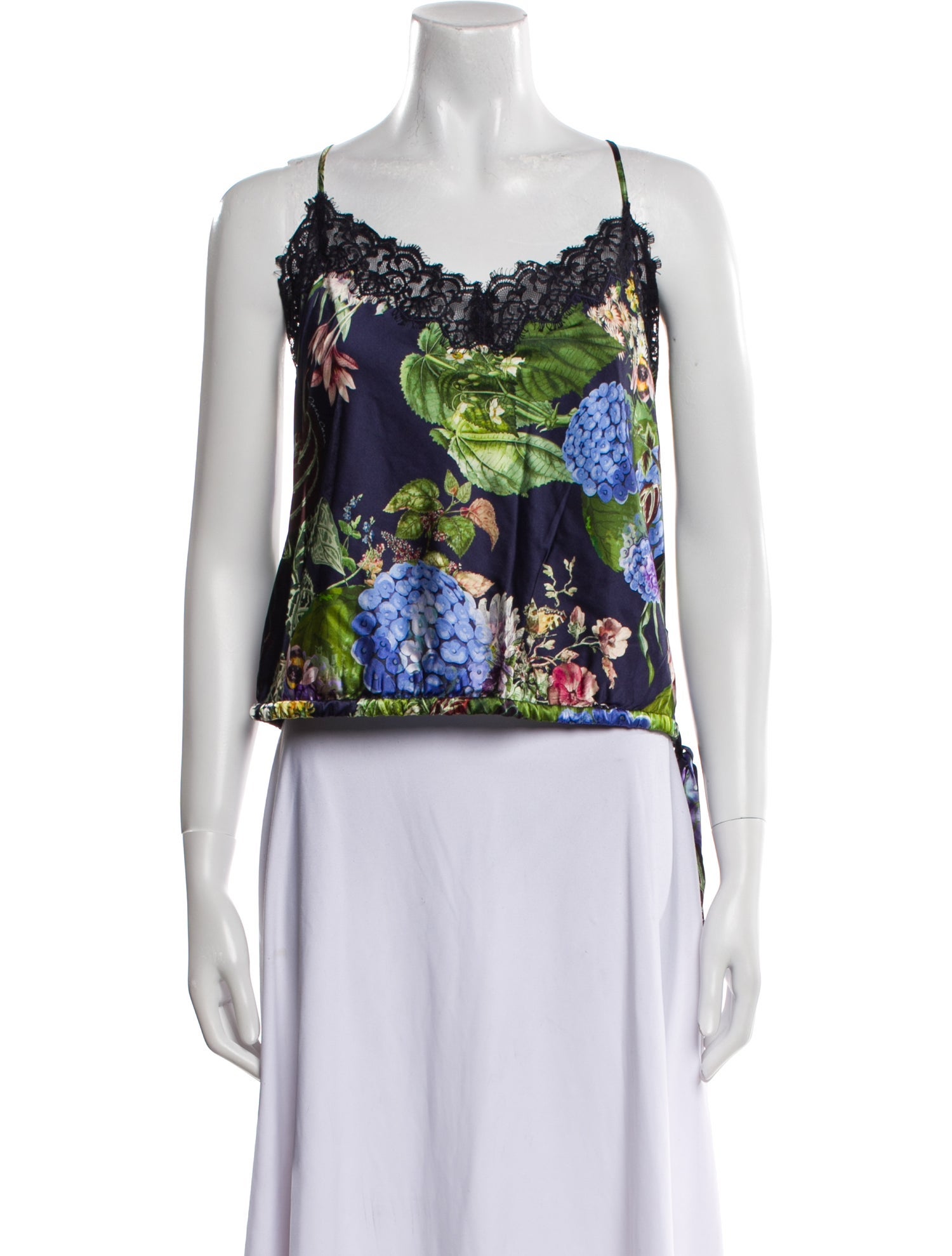 Cara Cara Silk Floral Print Crop Top w/ Tags