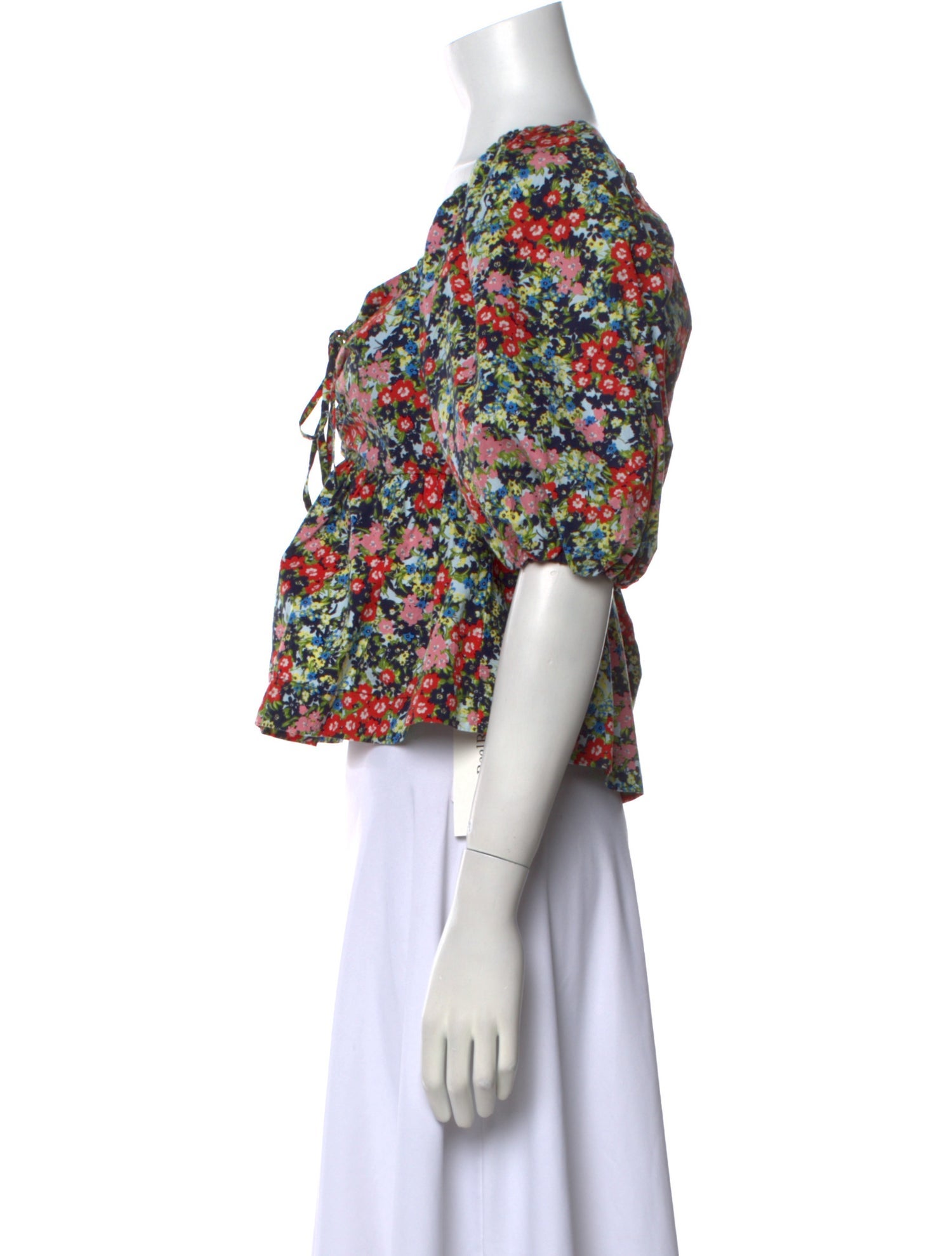 Cara Cara Floral Print Square Neckline Crop Top