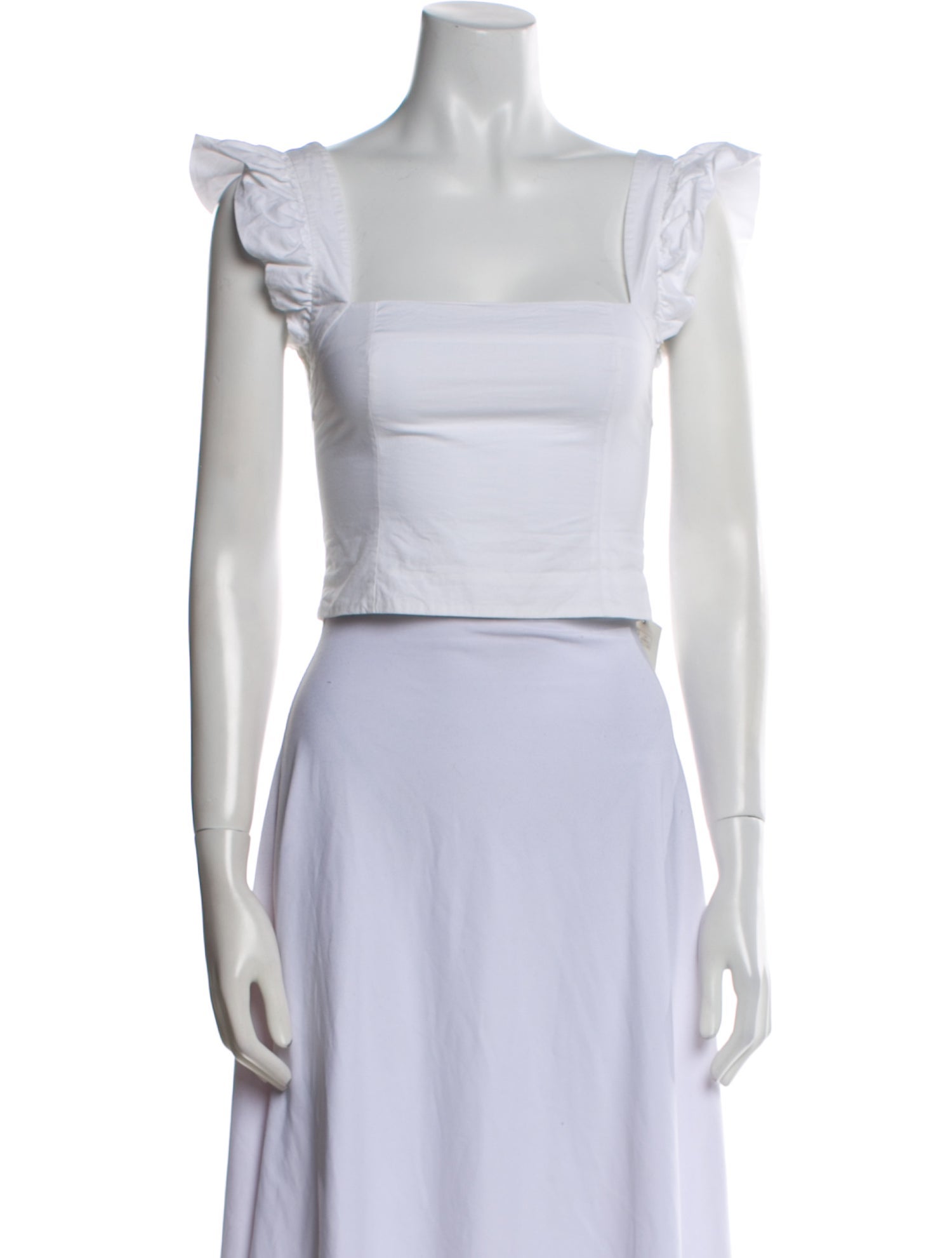 Cara Cara Square Neckline Short Sleeve Crop Top