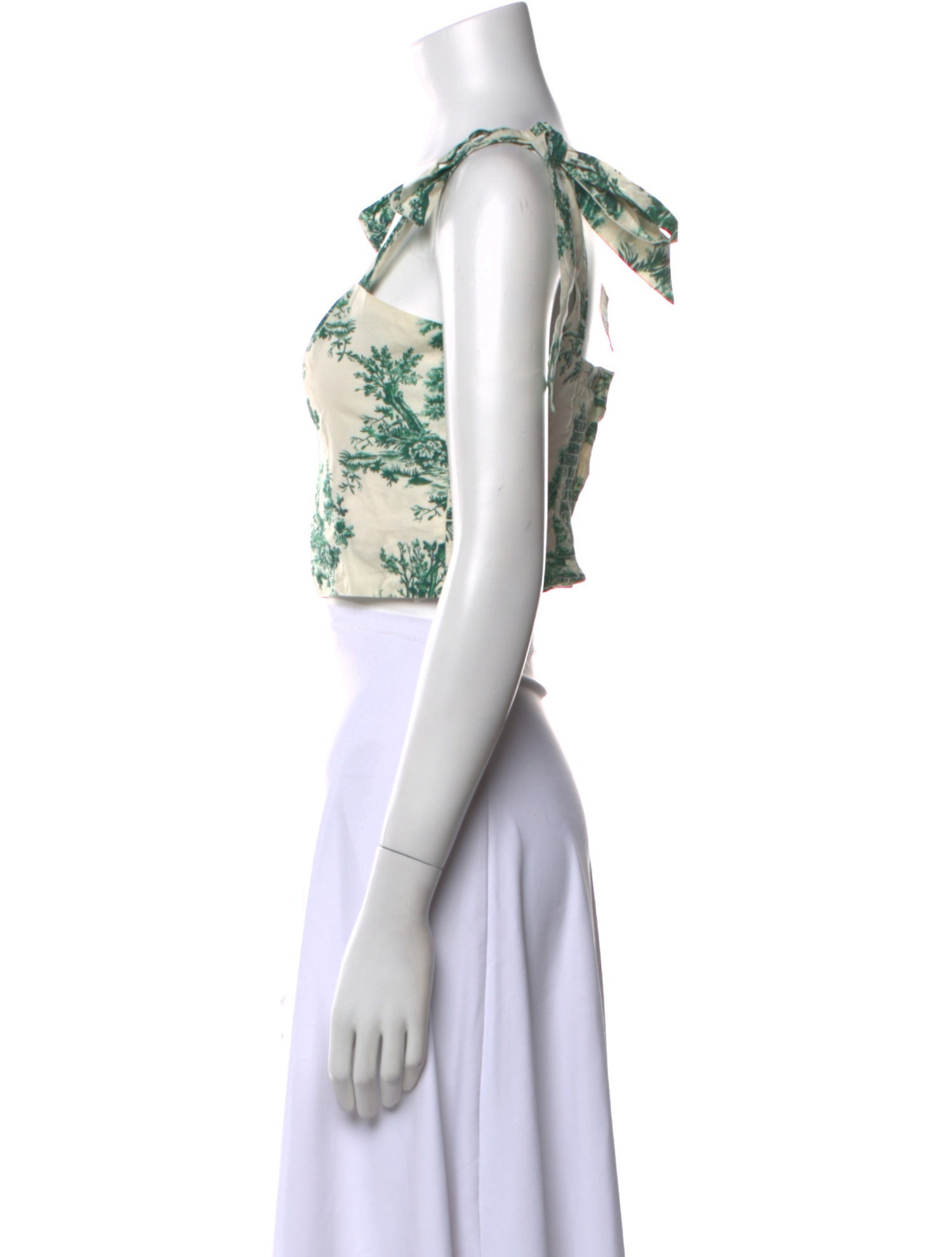 Cara Cara Printed Square Neckline Crop Top