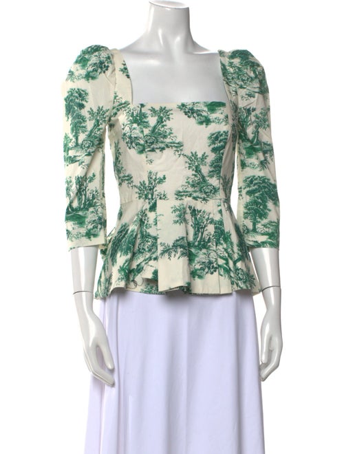 Cara Cara Floral Print Square Neckline Blouse