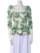 Cara Cara Floral Print Square Neckline Blouse