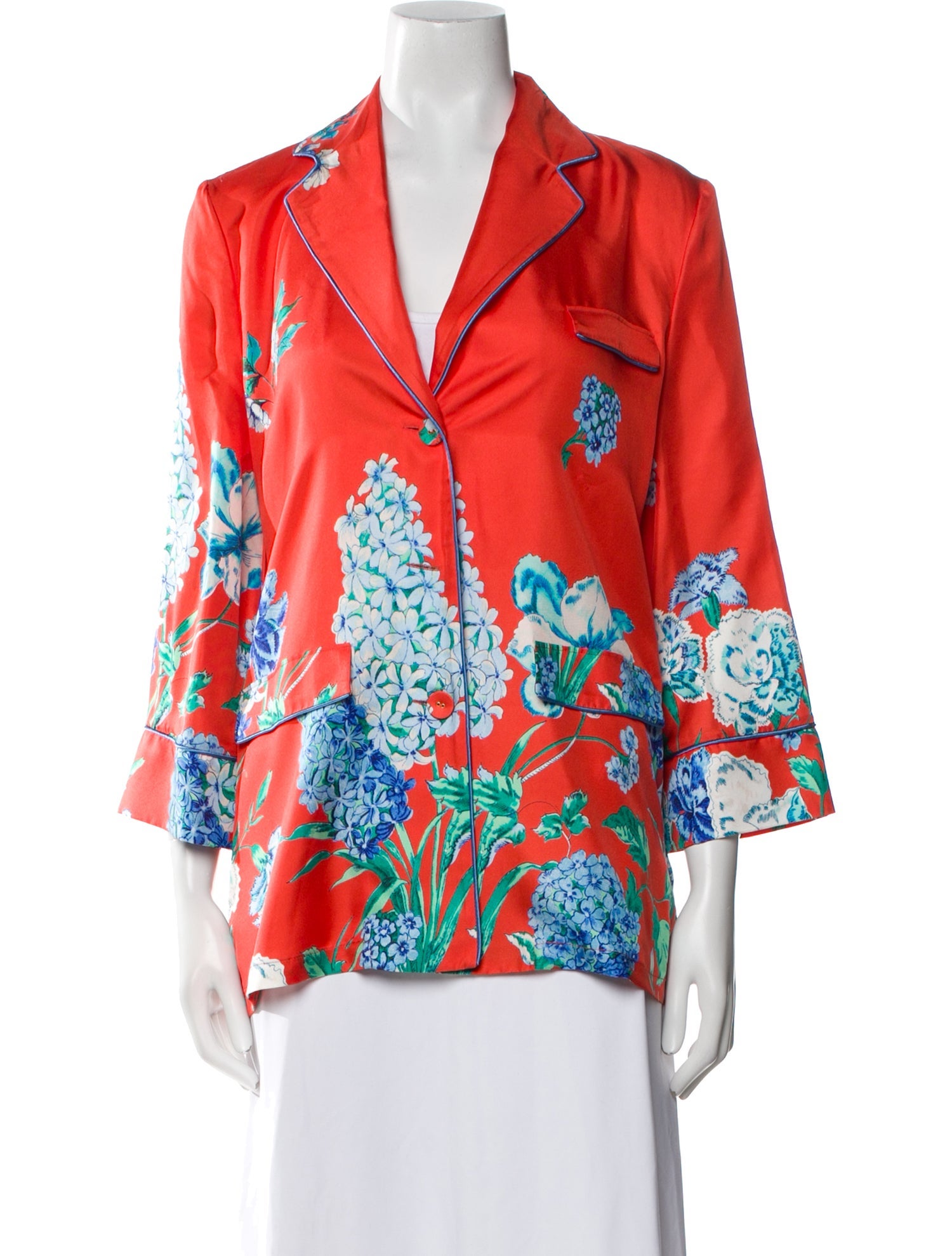 Cara Cara Silk Floral Print Pajamas