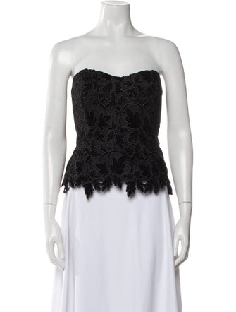 Cara Cara Lace Pattern Strapless Crop Top