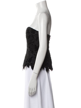 Cara Cara Lace Pattern Strapless Crop Top