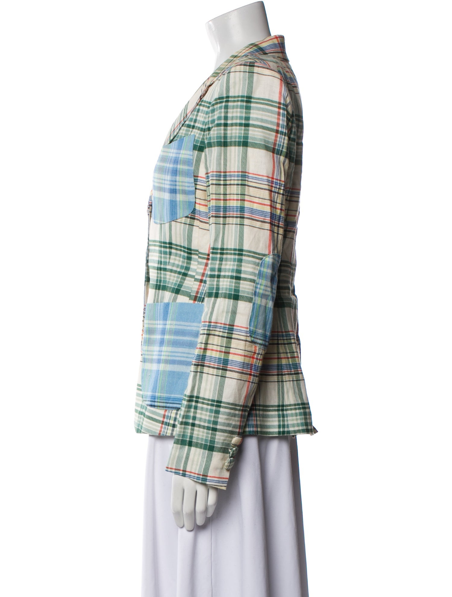 Cara Cara Linen Plaid Print Blazer