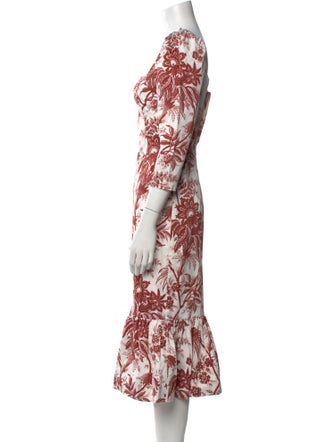 Cara Cara Floral Print Midi Length Dress