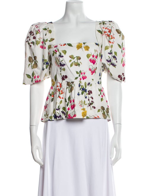Cara Cara Floral Print Square Neckline Blouse