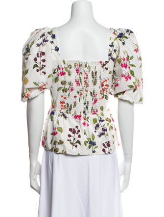 Cara Cara Floral Print Square Neckline Blouse