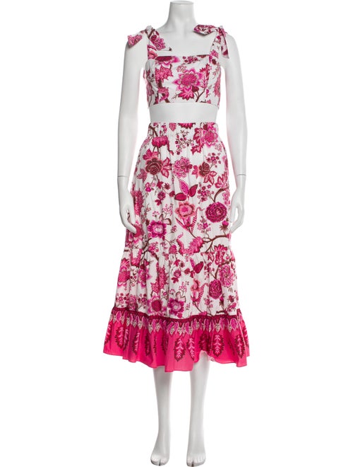 Cara Cara Floral Print Ruffle Embellishment Skirt Set