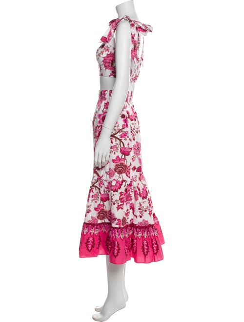 Cara Cara Floral Print Ruffle Embellishment Skirt Set