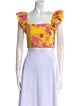 Cara Cara Floral Print Square Neckline Crop Top