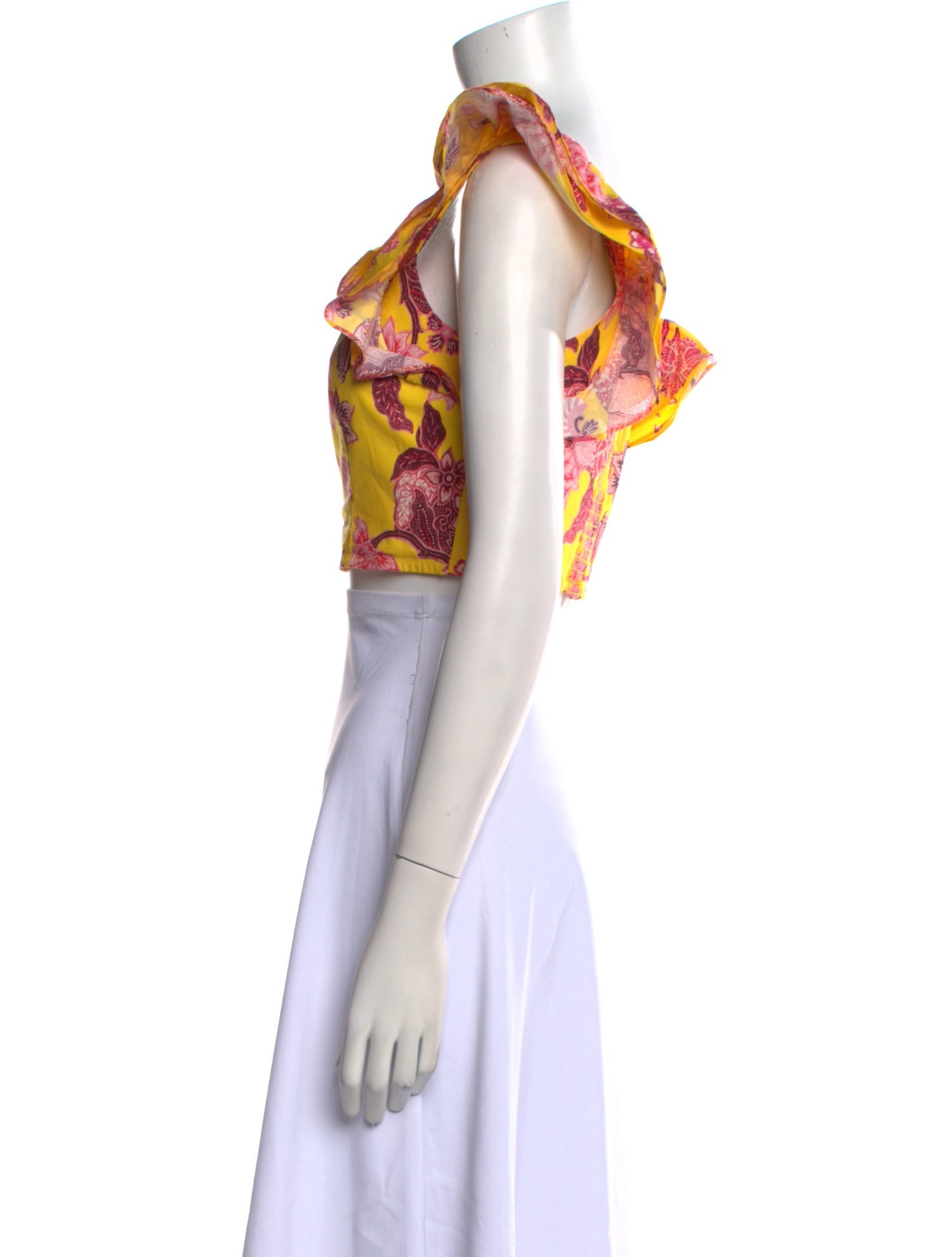 Cara Cara Floral Print Square Neckline Crop Top