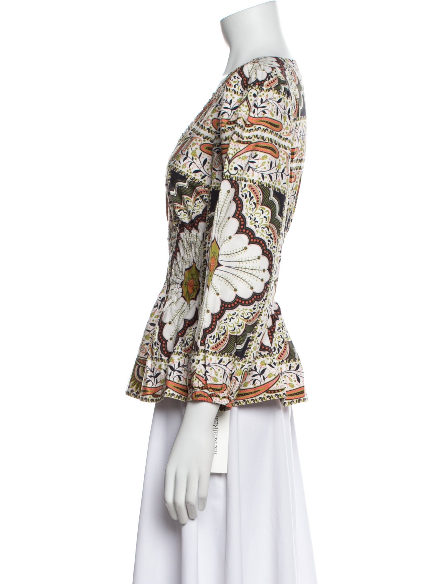 Cara Cara Floral Print V-Neck Blouse w/ Tags