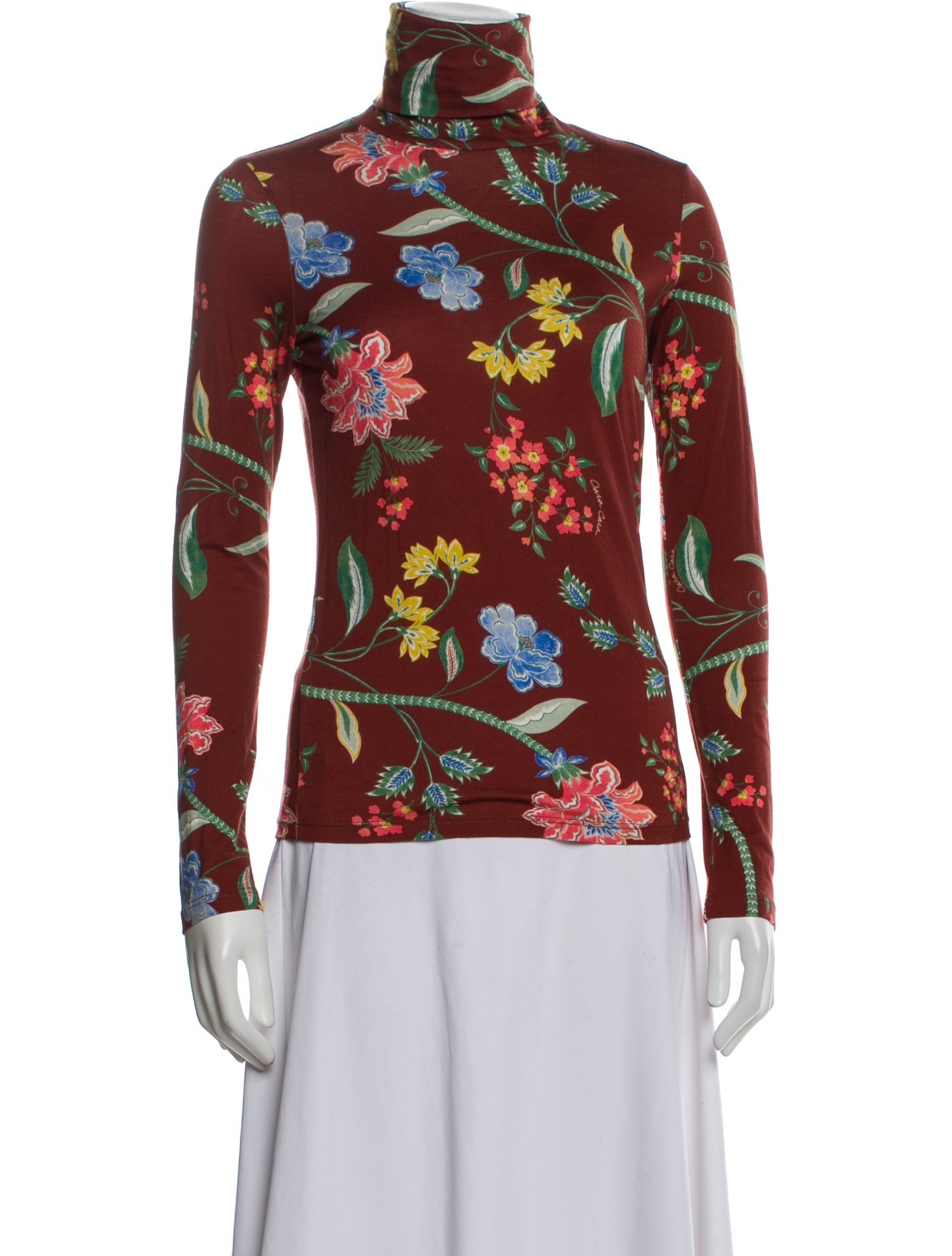 Cara Cara Floral Print Turtleneck Top