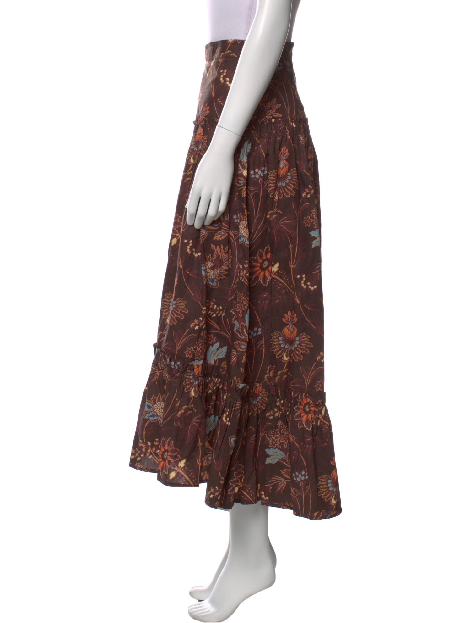 Cara Cara Floral Print Midi Length Skirt