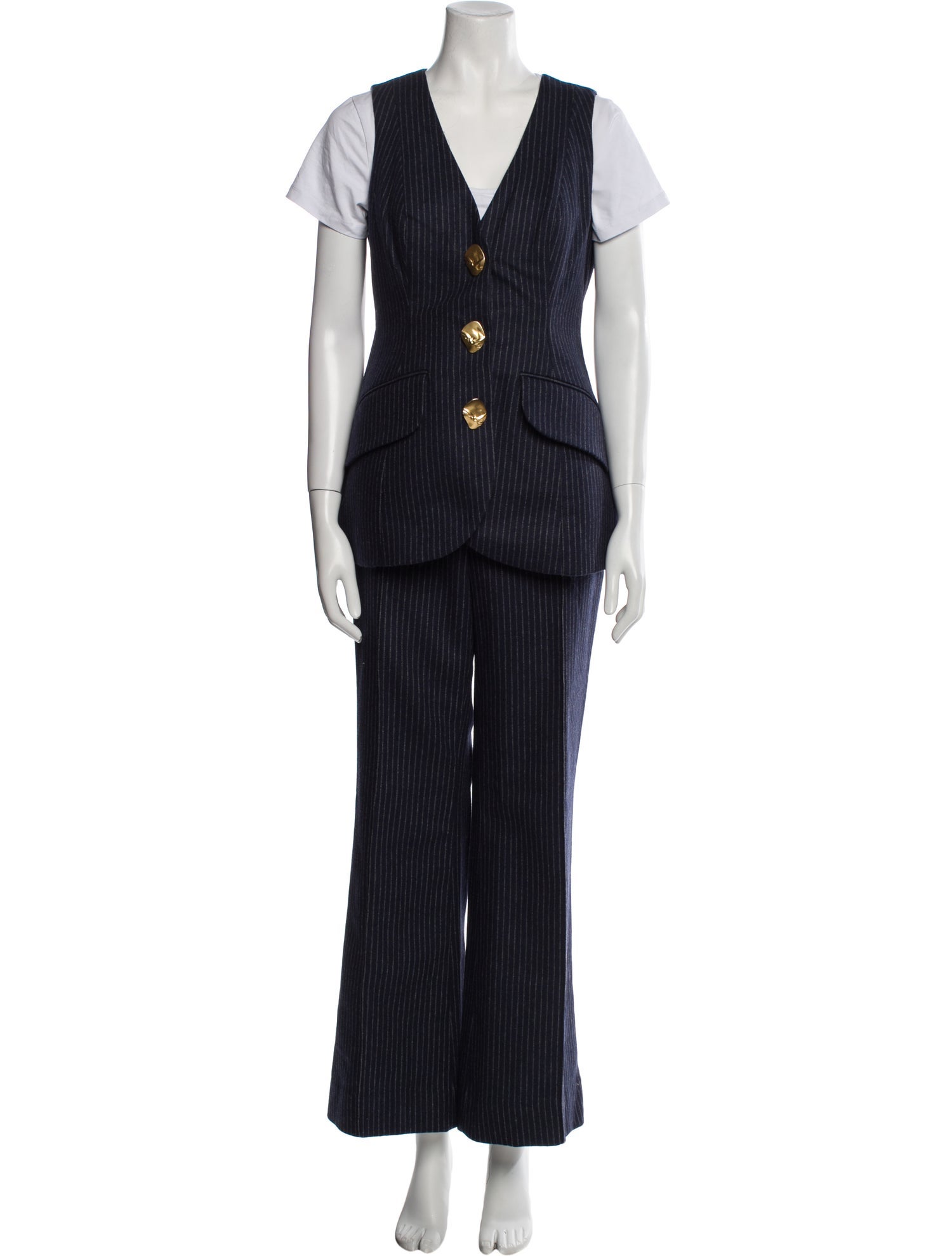 Cara Cara Wool Striped Pantsuit