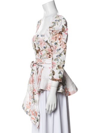 Cara Cara Linen Floral Print Blouse