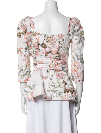 Cara Cara Linen Floral Print Blouse