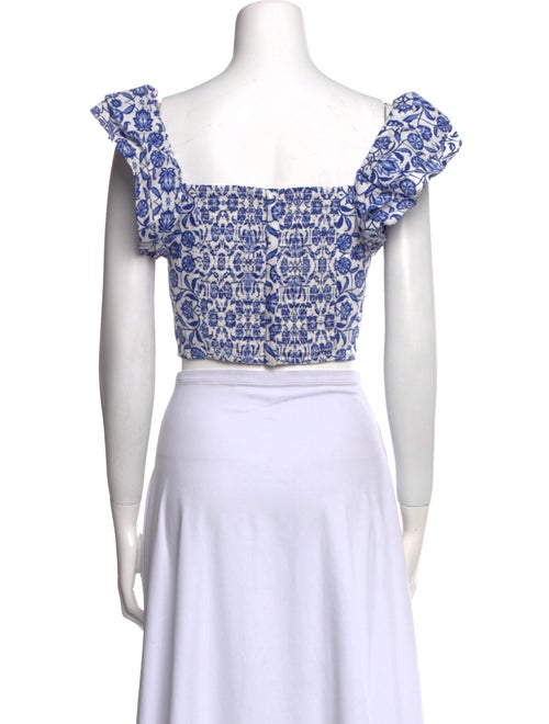 Cara Cara Floral Print Square Neckline Crop Top