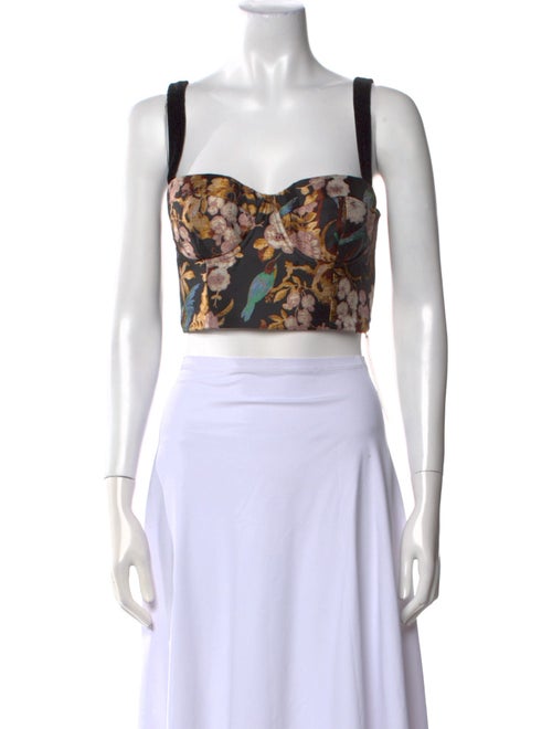 Cara Cara Floral Print Square Neckline Crop Top