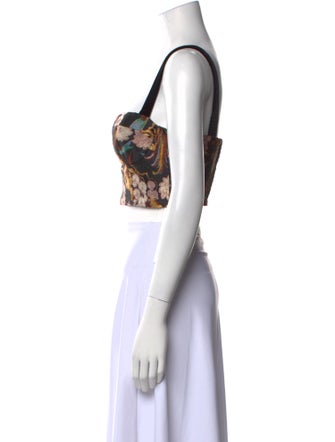 Cara Cara Floral Print Square Neckline Crop Top