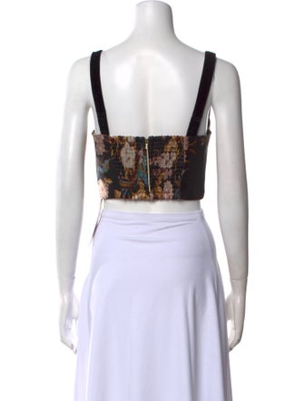 Cara Cara Floral Print Square Neckline Crop Top