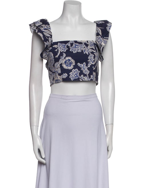Cara Cara Floral Print Square Neckline Crop Top