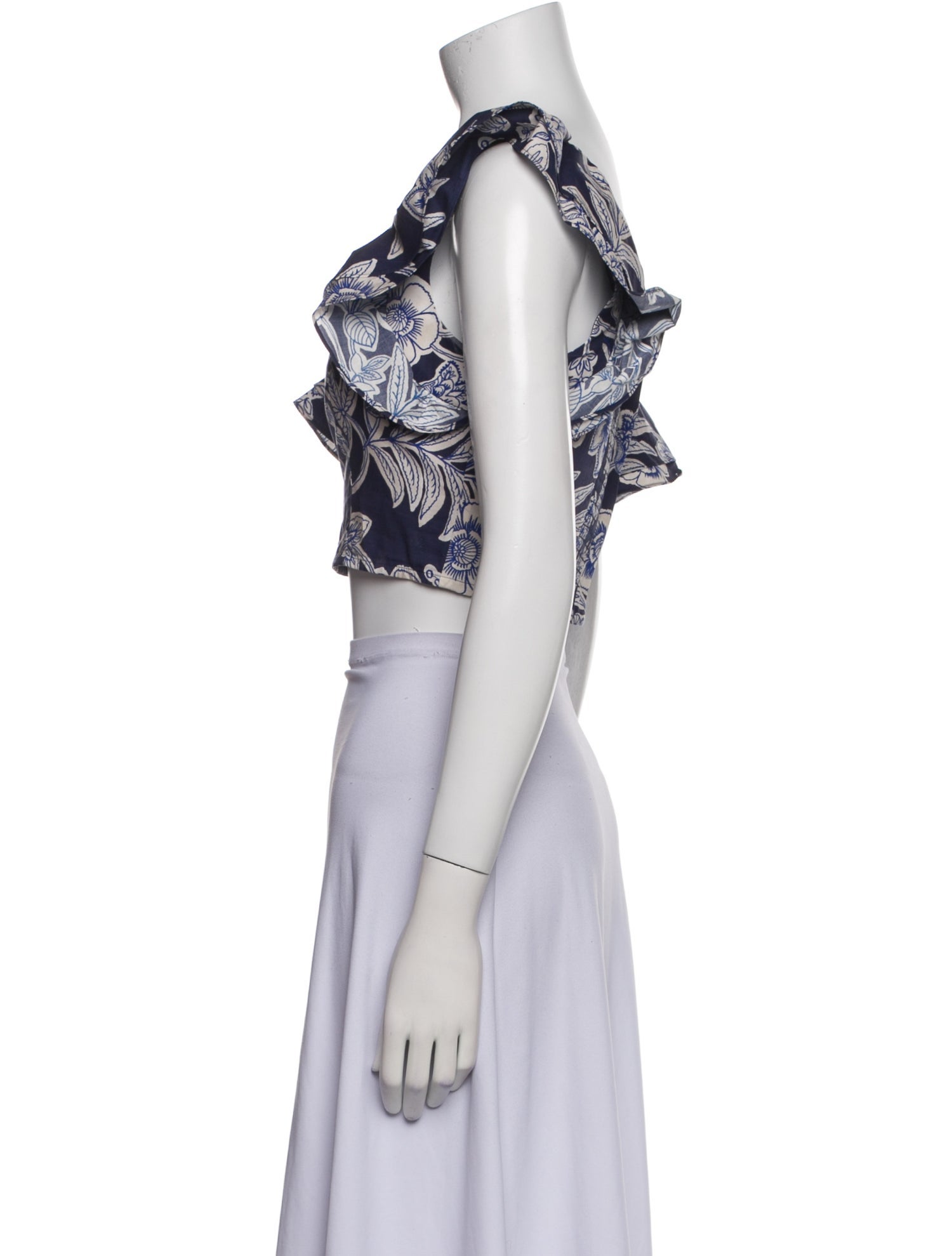 Cara Cara Floral Print Square Neckline Crop Top