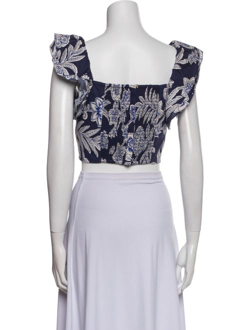 Cara Cara Floral Print Square Neckline Crop Top