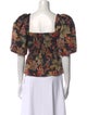Cara Cara Floral Print Square Neckline Crop Top