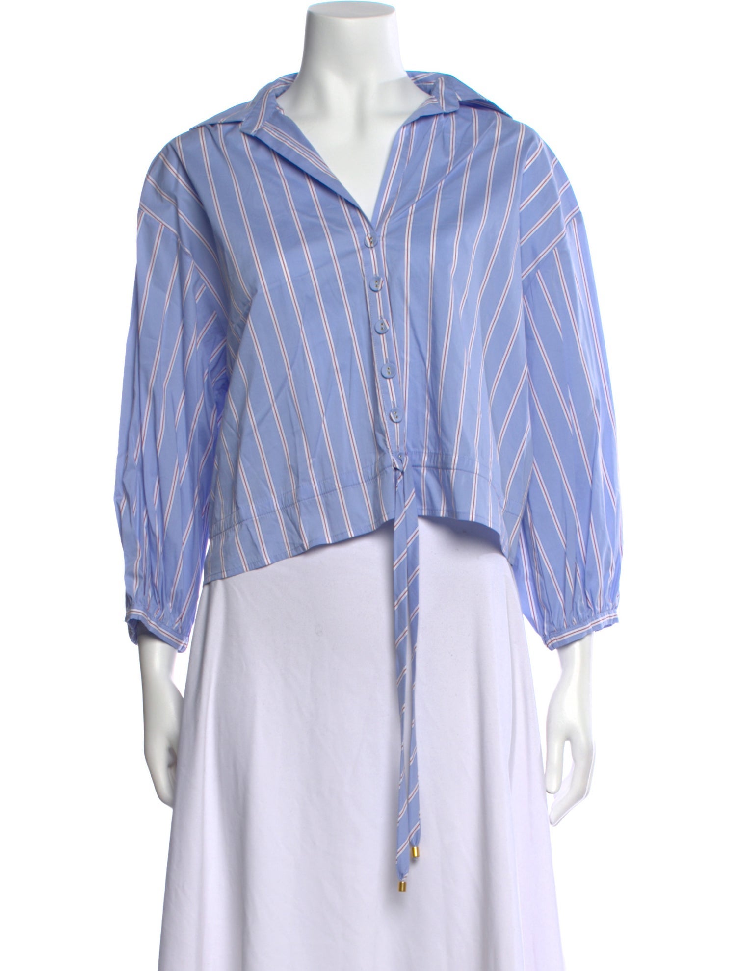 Cara Cara Striped Three-Quarter Sleeve Crop Top w/ Tags