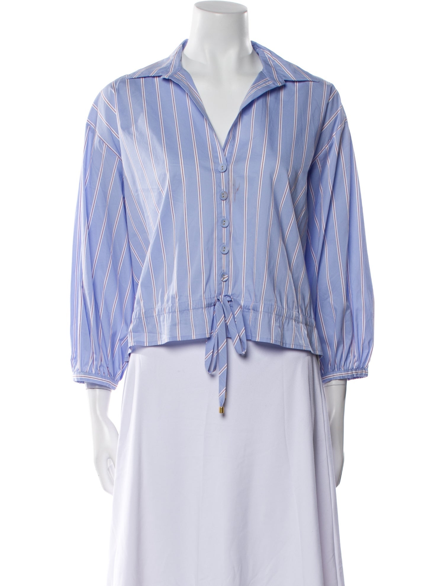 Cara Cara Striped V-Neck Crop Top