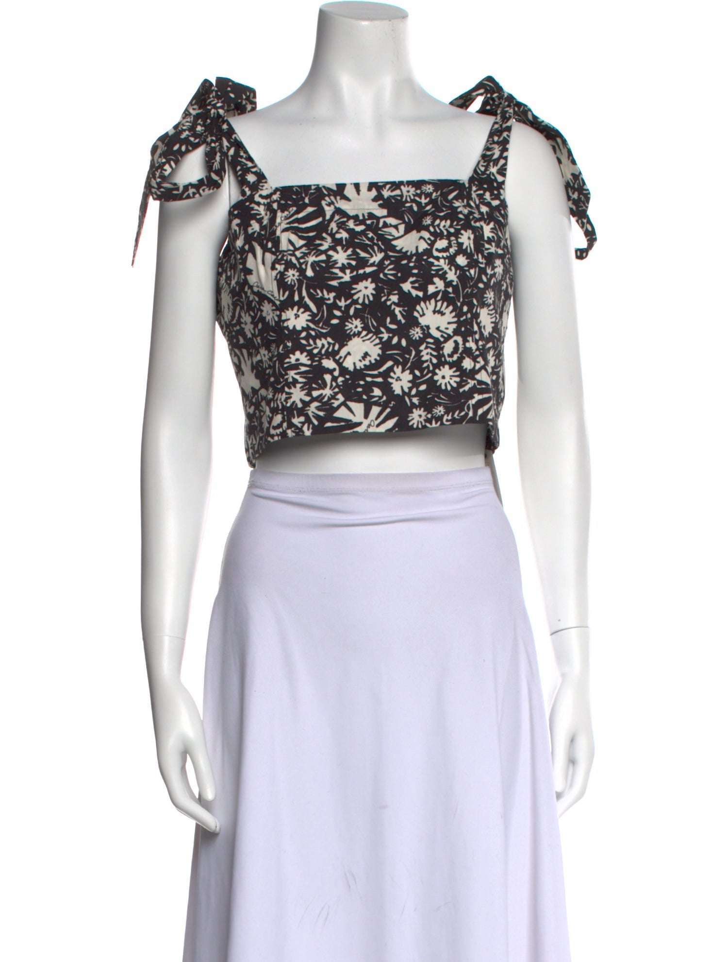 Cara Cara Floral Print Square Neckline Crop Top