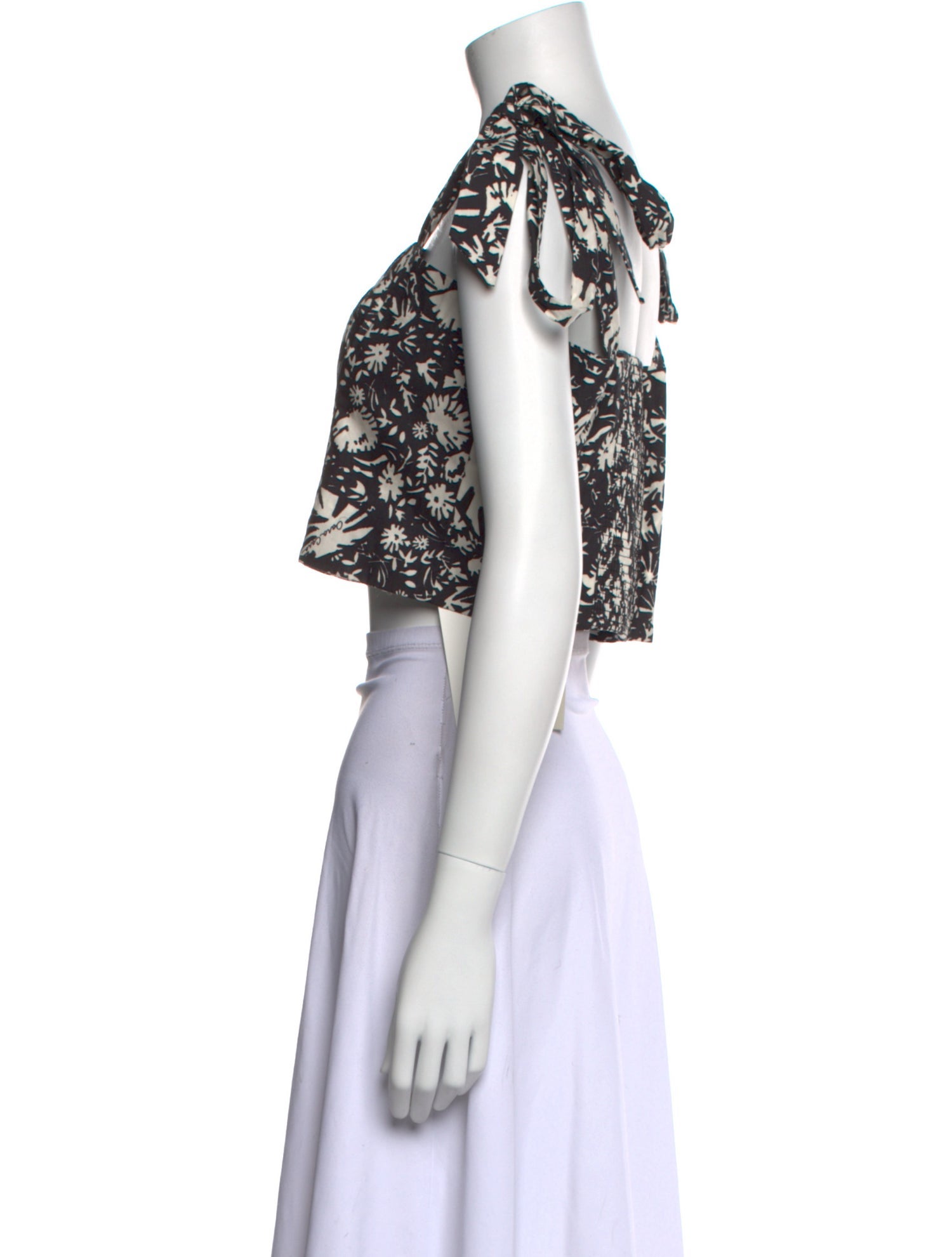 Cara Cara Floral Print Square Neckline Crop Top