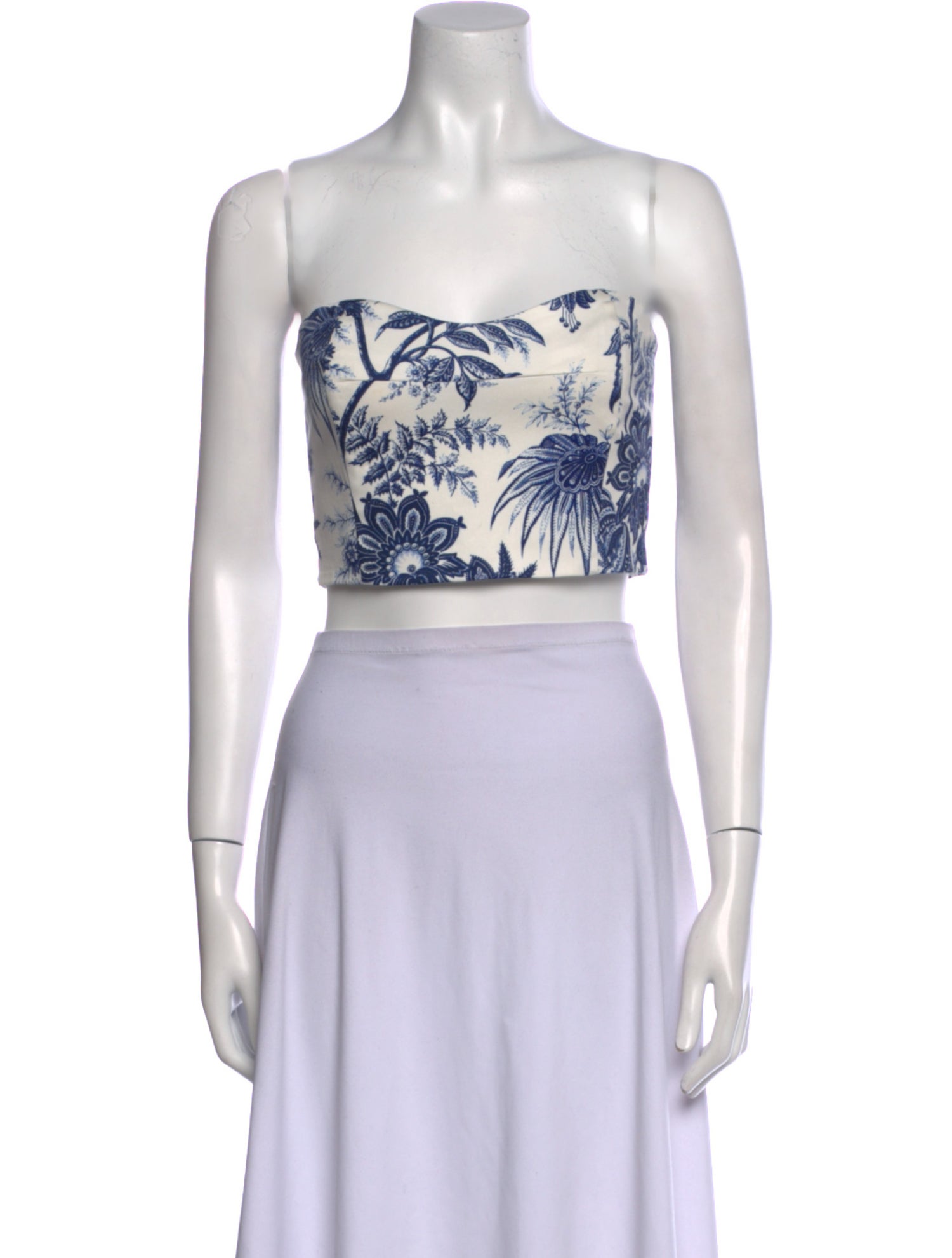 Cara Cara Floral Print Strapless Crop Top