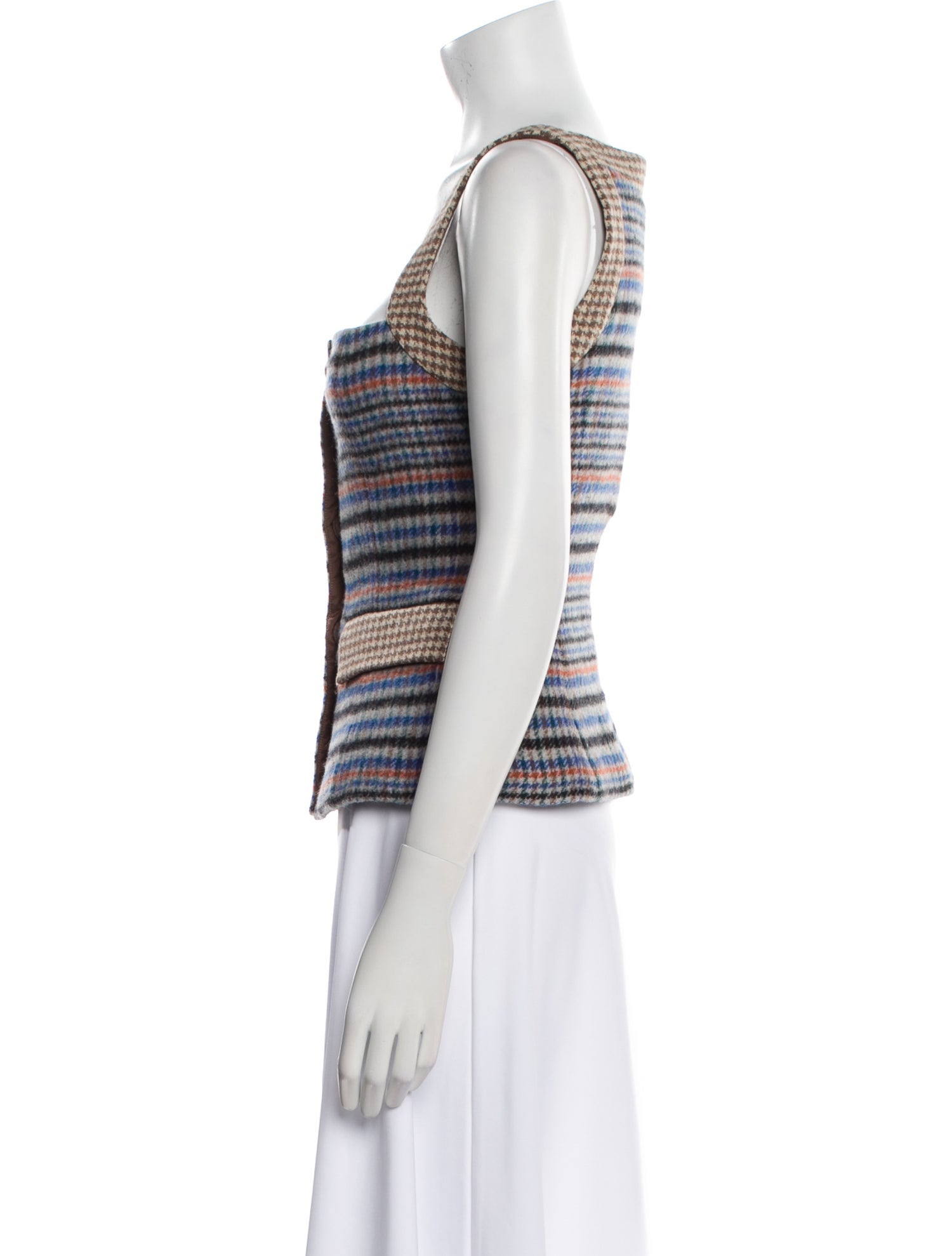 Cara Cara Plaid Print Square Neckline Crop Top