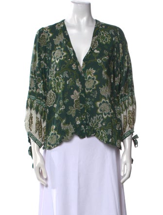 Cara Cara Floral Print V-Neck Blouse