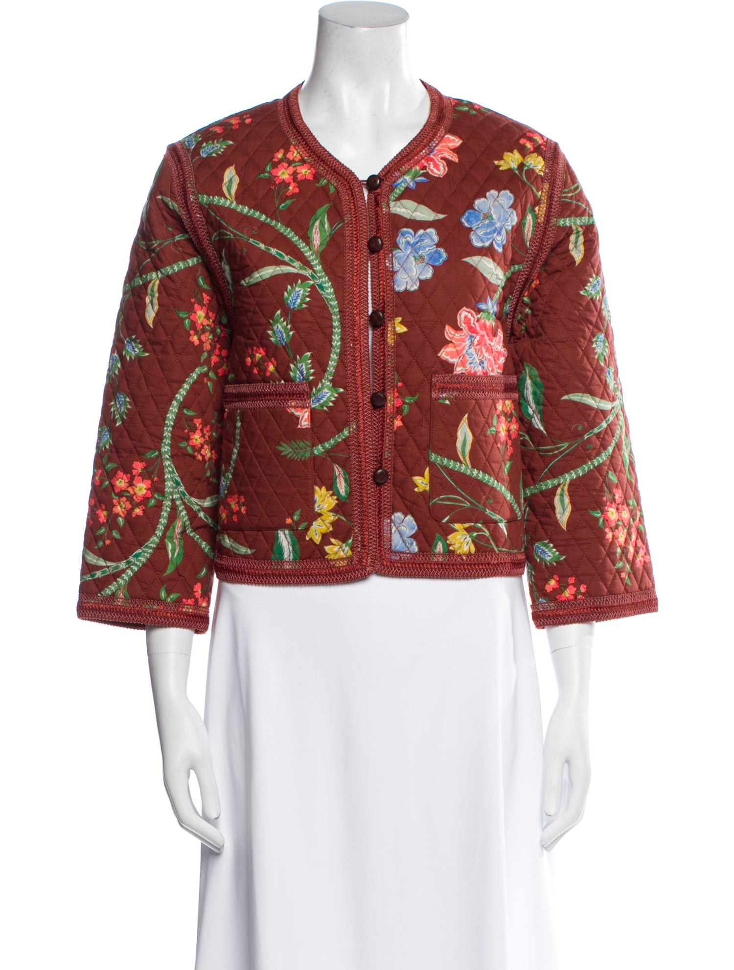 Cara Cara Linen Floral Print Evening Jacket