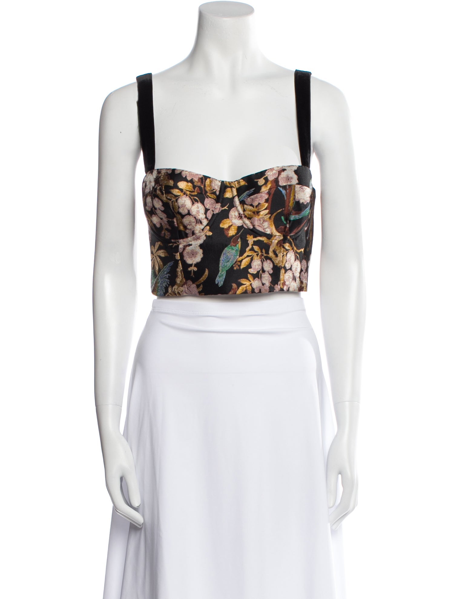 Cara Cara Floral Print Square Neckline Crop Top