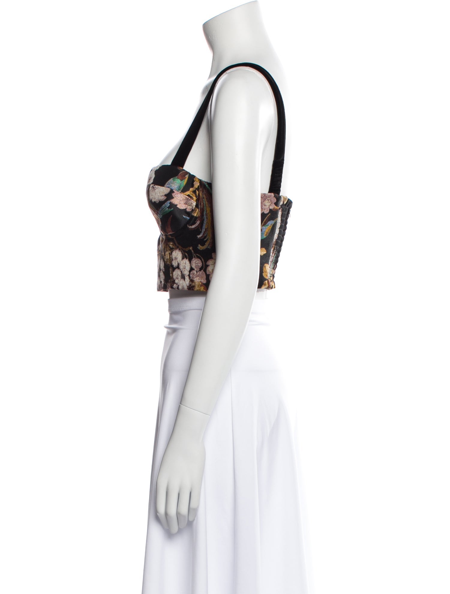 Cara Cara Floral Print Square Neckline Crop Top