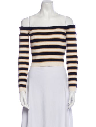 Cara Cara Striped Off-The-Shoulder Crop Top