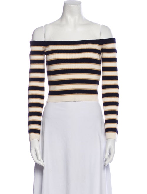 Cara Cara Striped Off-The-Shoulder Crop Top